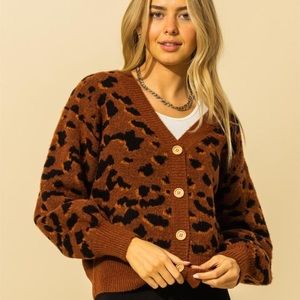 Double Zero Leopard Button Down Cardigan